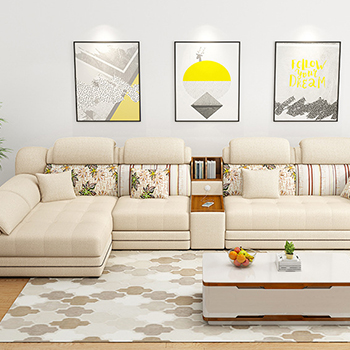 Latex cloth art small sofa 3.4m living room suite small household cloth sofa 3.2m corner creative suite furniture