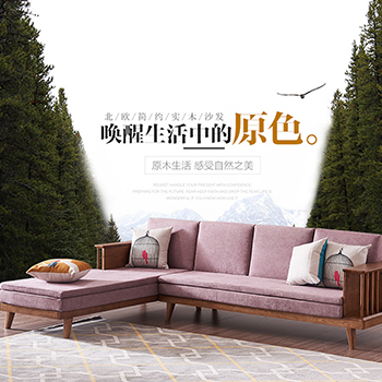 Nordic contracted solid wood sofa