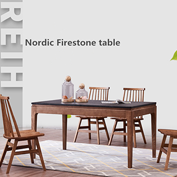 Nordic firestone dinner table