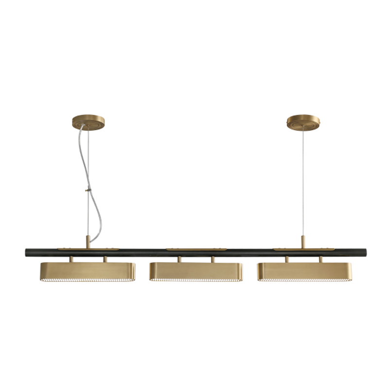 2019 new copper LED restaurant chandelier 186 personality creative simple rectangular bedroom study lamp