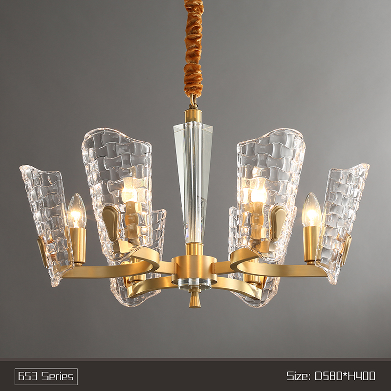 Simple modern European copper restaurant crystal chandelier