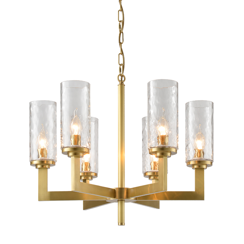 Modern minimalist living room chandelier creative bedroom restaurant copper chandelier