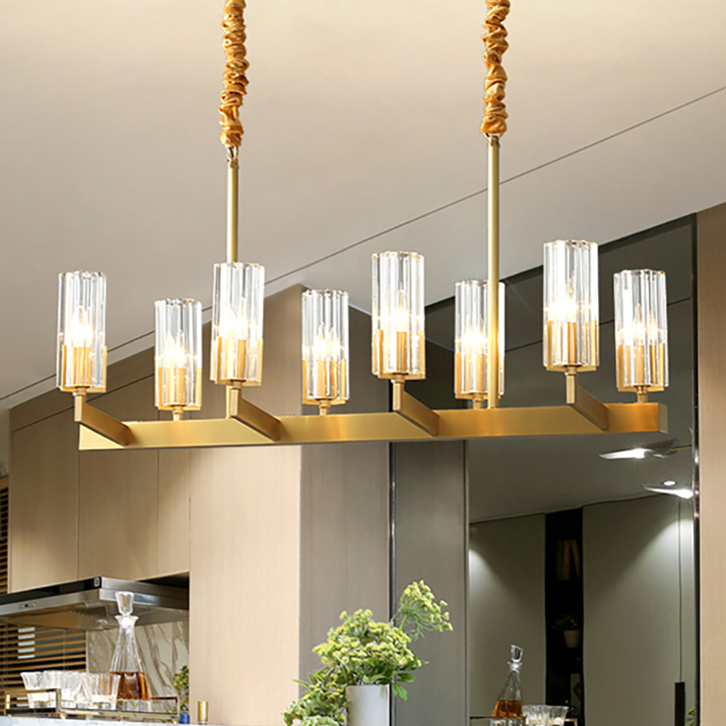 Crystal chandelier Living room lamp Atmospheric dining room lamp American brass lamp Port villa lamps and lanterns