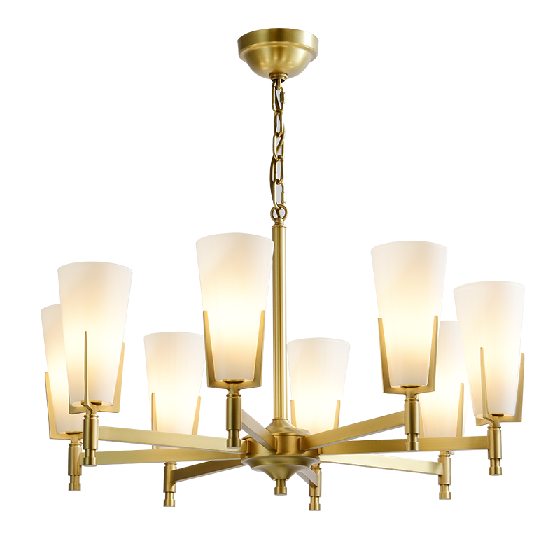 Copper chandelier modern minimalist living room lamp dining room lamp bedroom chandelier