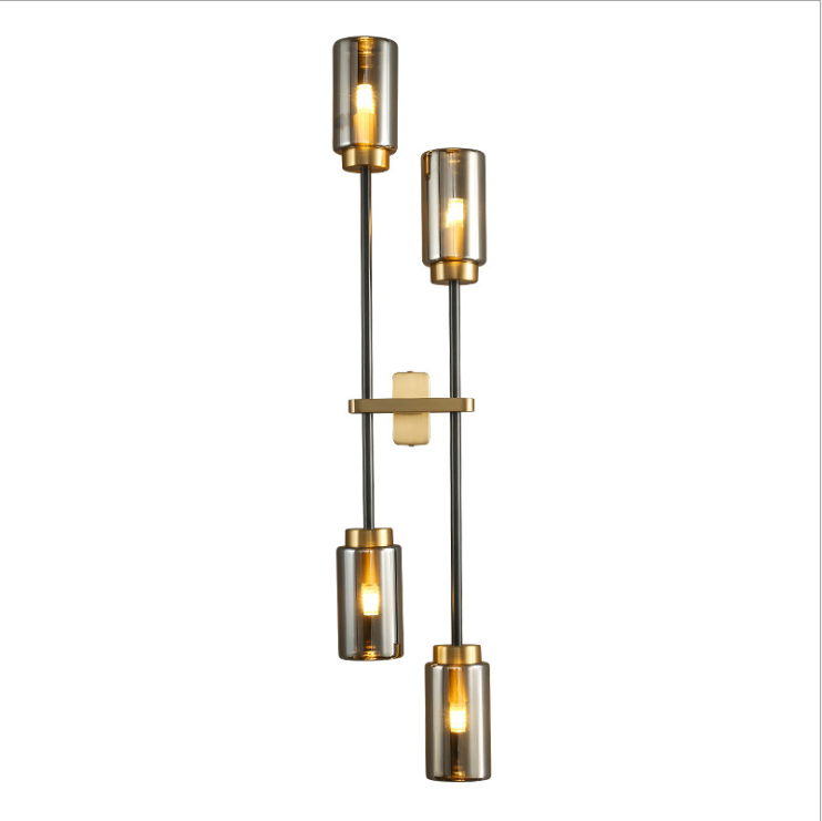 Postmodern wall lamp villa background wall study bedroom lamp living room full copper wall lamp