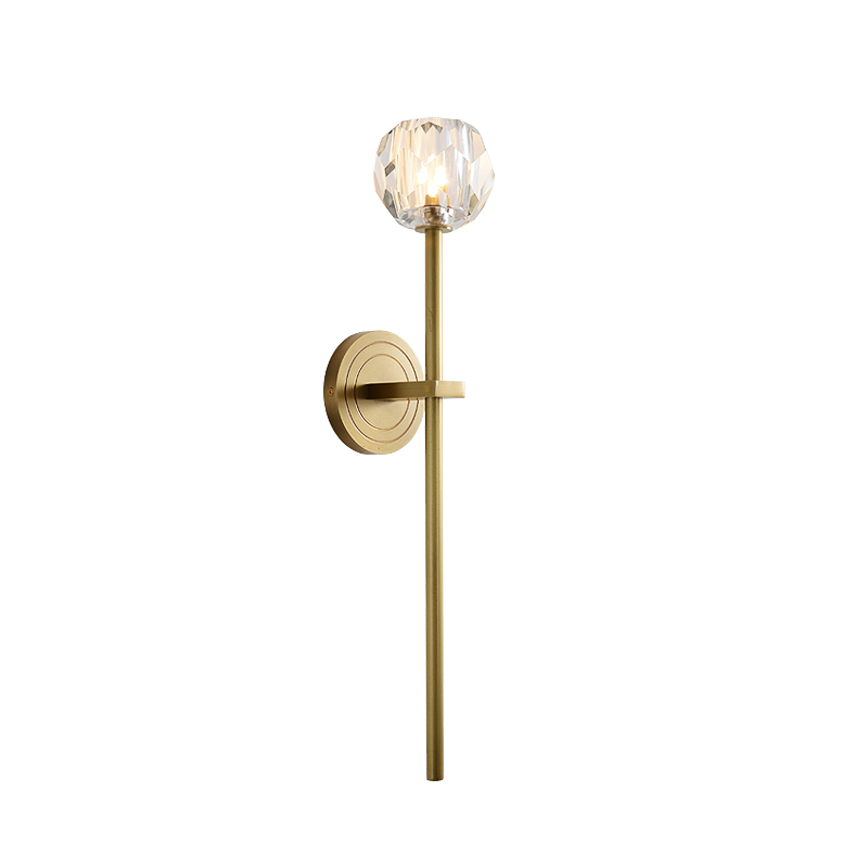 Simple living room TV background wall lamp copper lamp bedroom lamp K9 crystal ball lamp