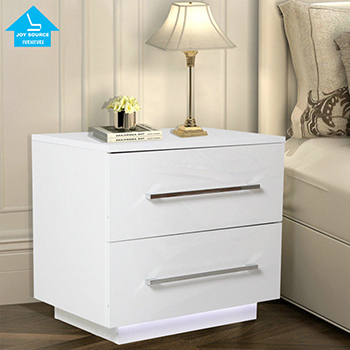 Wooden nightstand bedside table bedroom furniture with 2 drawers