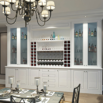 Home Bar Office Furniture pvc Wine Drinks Cabinet With Storage Function