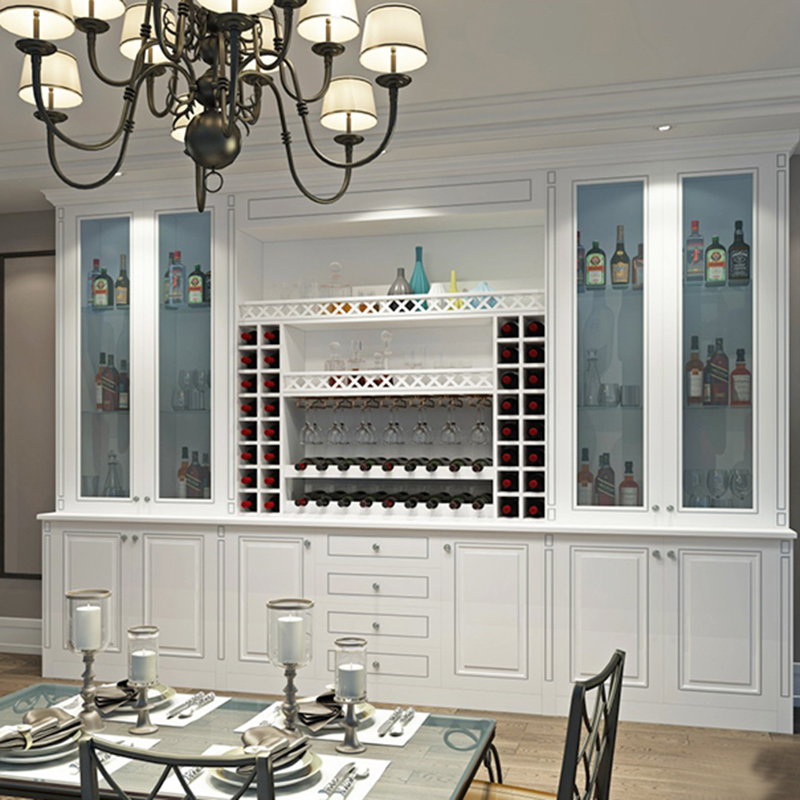 Home Bar Office Furniture pvc Wine Drinks Cabinet With Storage Function