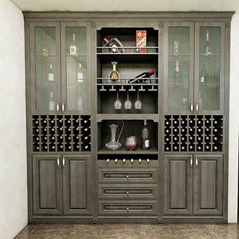 Antique Home Living Room Furniture Wine Bar Display Cabinet