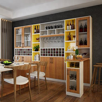 High quality MDF board simple style design modern wine cabinet ,customize wine cabinet display for dining &living room furniture