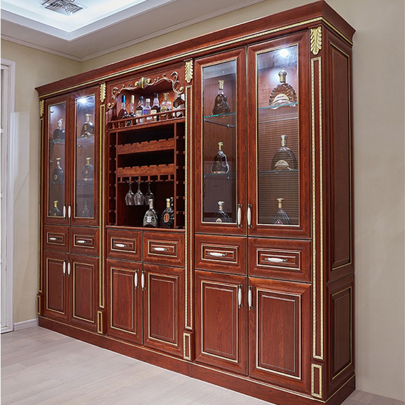 Home furniture modern style solid wood wine cabinet for living room