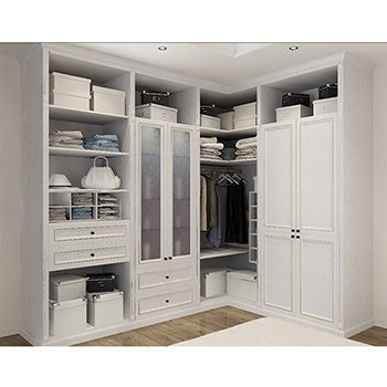 Open style solid wood wardrobe bedroom cabinet