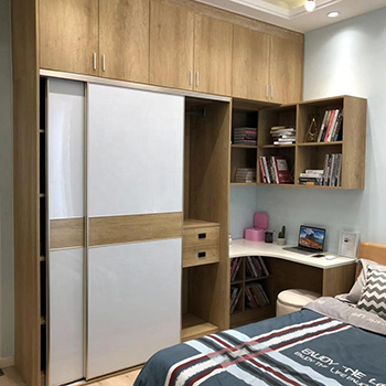 Manufacturer customized new design home storage white wood grain wardrobe closet