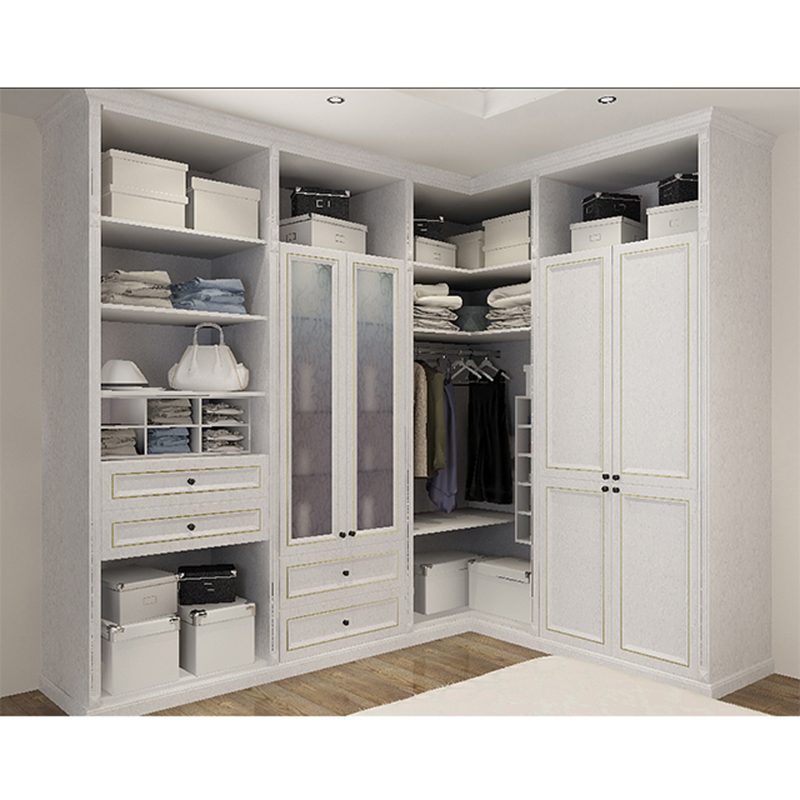 Open style solid wood wardrobe bedroom cabinet