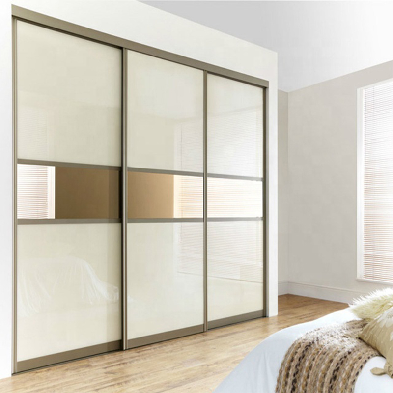 Wholesale and customized white lacquer glass wardrobe closet