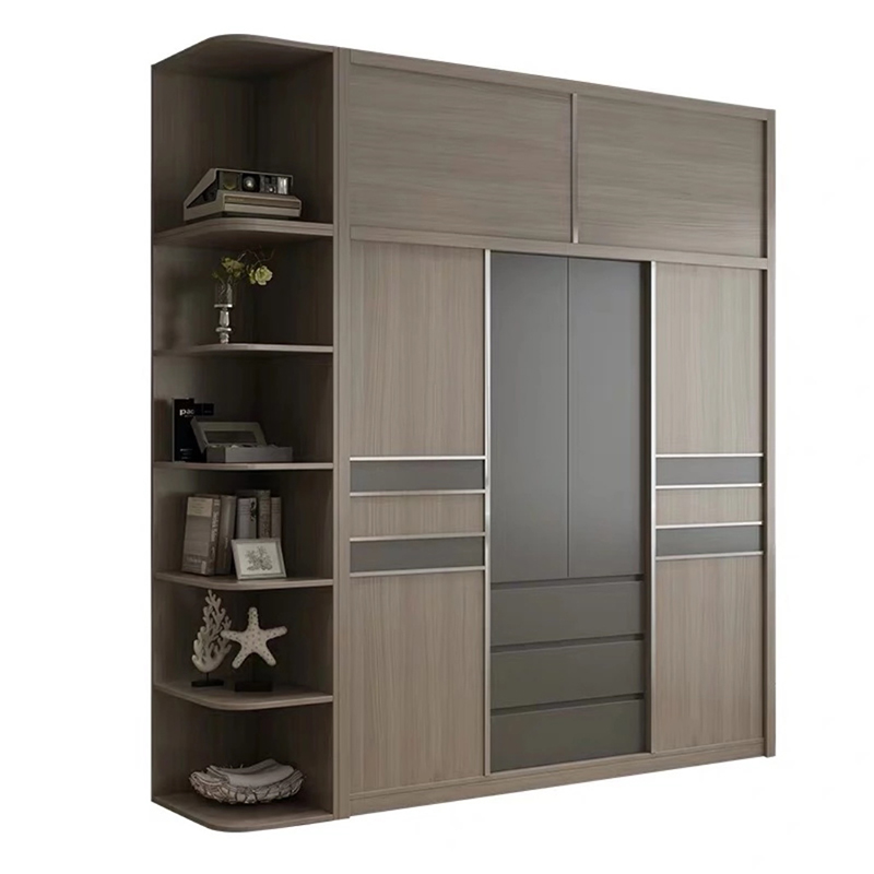 Bedroom double color wardrobe design furniture bedroom wooden sliding door wardrobe