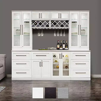 Luxury Home Bar Furniture Living Room Glass Wine Cabinet Door Decorative Wood Cabinet