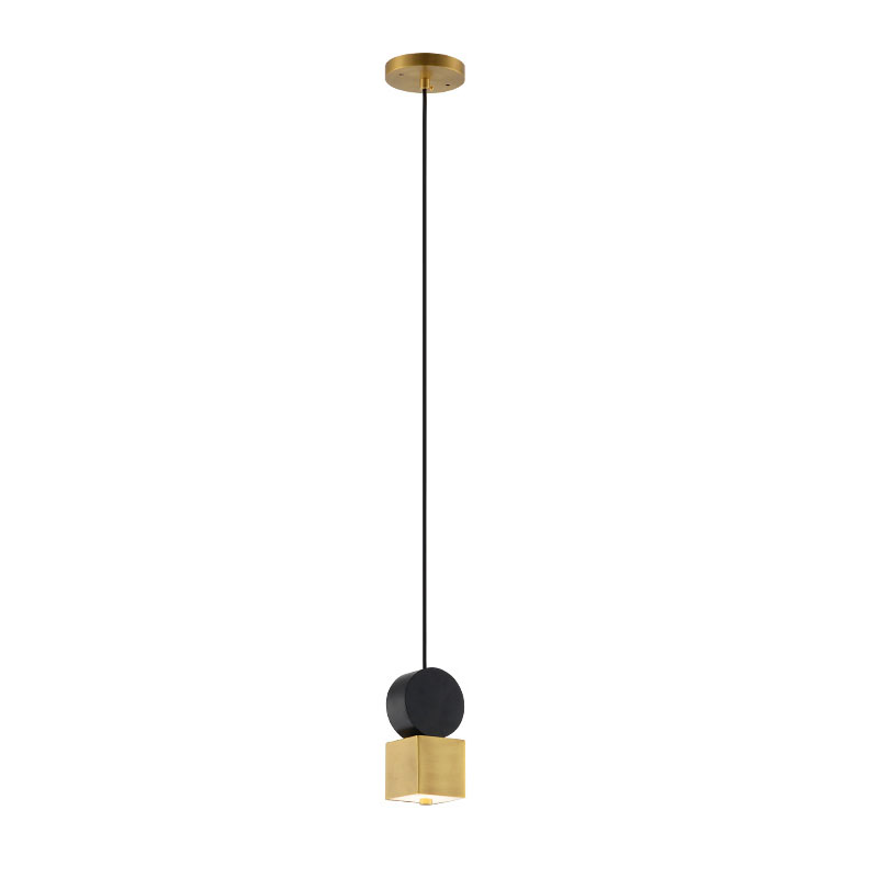 Postmodern minimalist copper single head chandelier creative personality restaurant bar desk study bedroom bedside brass chandelier