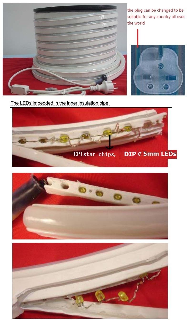 Ce EMC LVD RoHS Two Years Warranty, Lemon Yellow LED Neon Flex