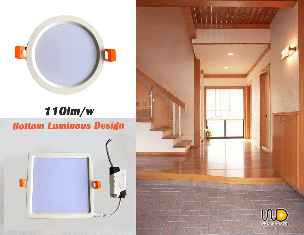 Bottom Luminous 110lm/W Supper Bright LED Ceiling Downlight