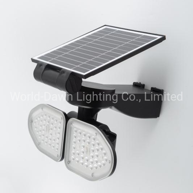 SMD3030 72 PCS LEDs 20W IP65 Automatic Charging Double Head Solar LED Light with Motion Sensor Wall Garden Light
