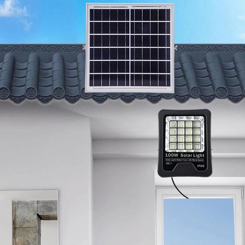 High Power Solar Lights Remote Control Garden Light IP65 Solar Floodlight for Outdoor Use