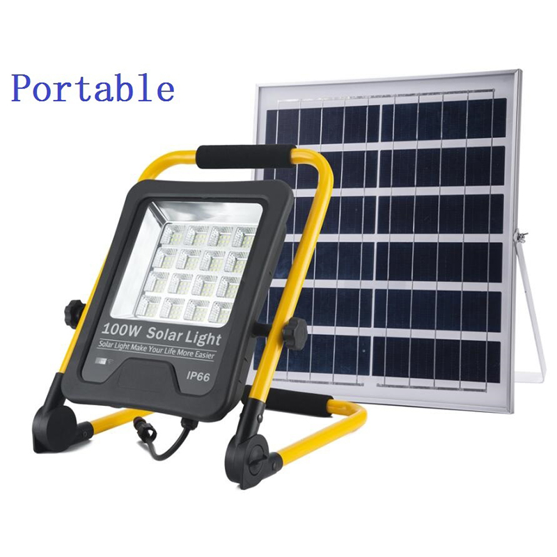 High Quality Outdoor Stadium Camping Emergency IP65 Waterproof 50W 100W 200W Portable Solar LED Floodlight