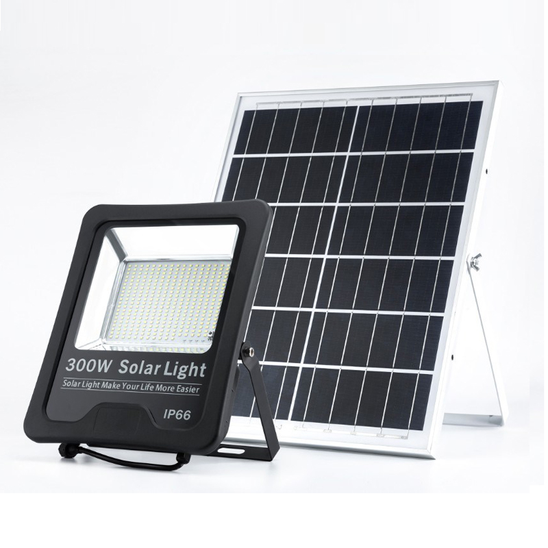 300W Outdoor Security Solar Landscape Lighting High Brightness Solar Flood Light with Solar Panel and Remote Controller